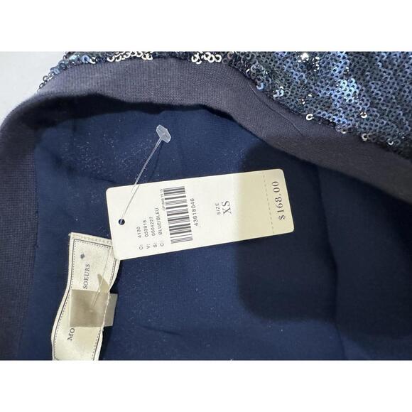 NWT Anthropologie Moulinette Soeurs Blue Silver Sequin Short Mini Dress Size XS - Picture 7 of 9